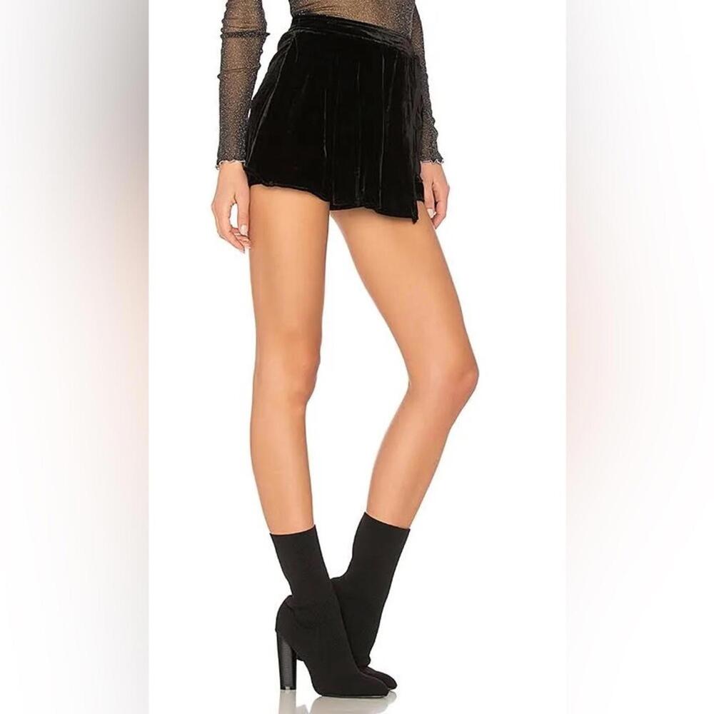 Free People Dance the Night Away Crushed Velvet Wrap Skort - Picture 4 of 11